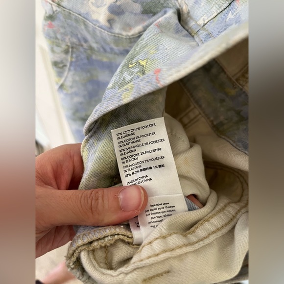 Pilcro x Anthropologie pastel floral pattern denim overalls short size 30 - Picture 7 of 11